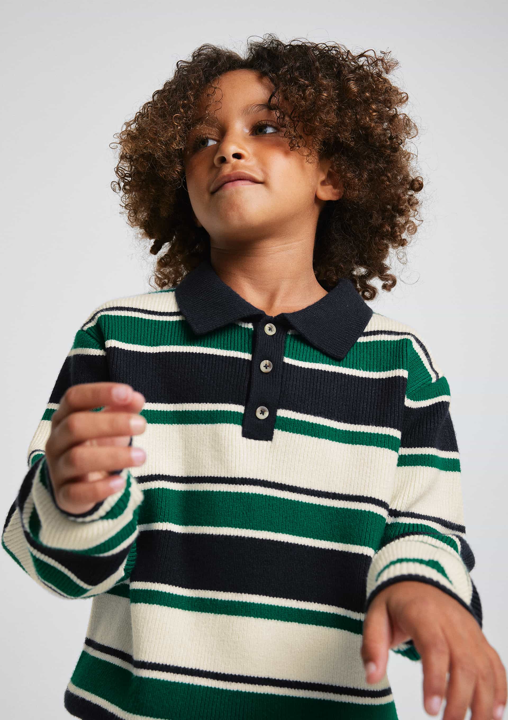 Polo Infantil Menino Manga Longa Em Tricô - Verde