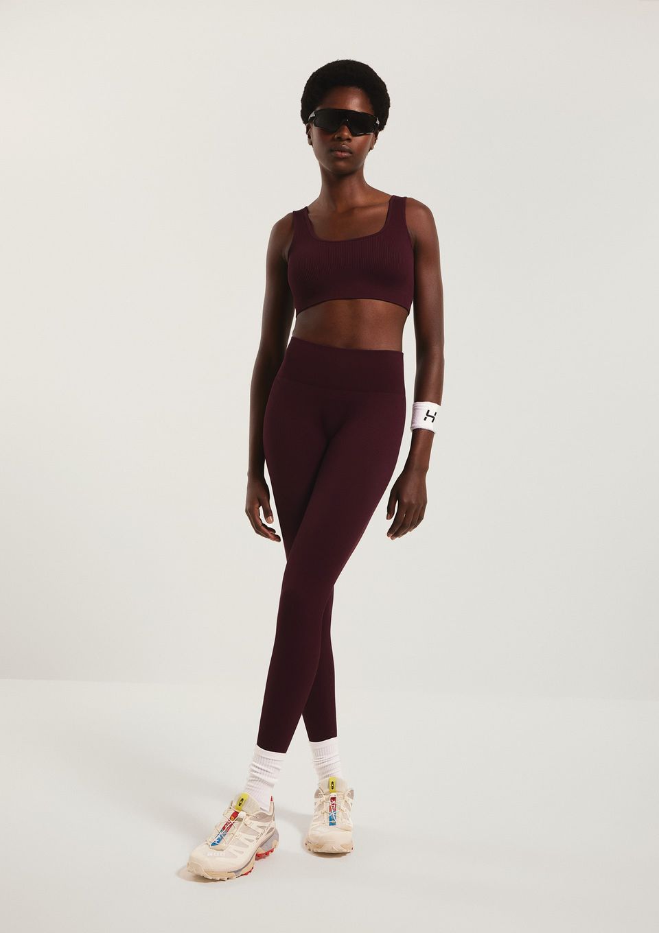 Calça Legging Feminina Esportiva Corte A Laser - Vinho