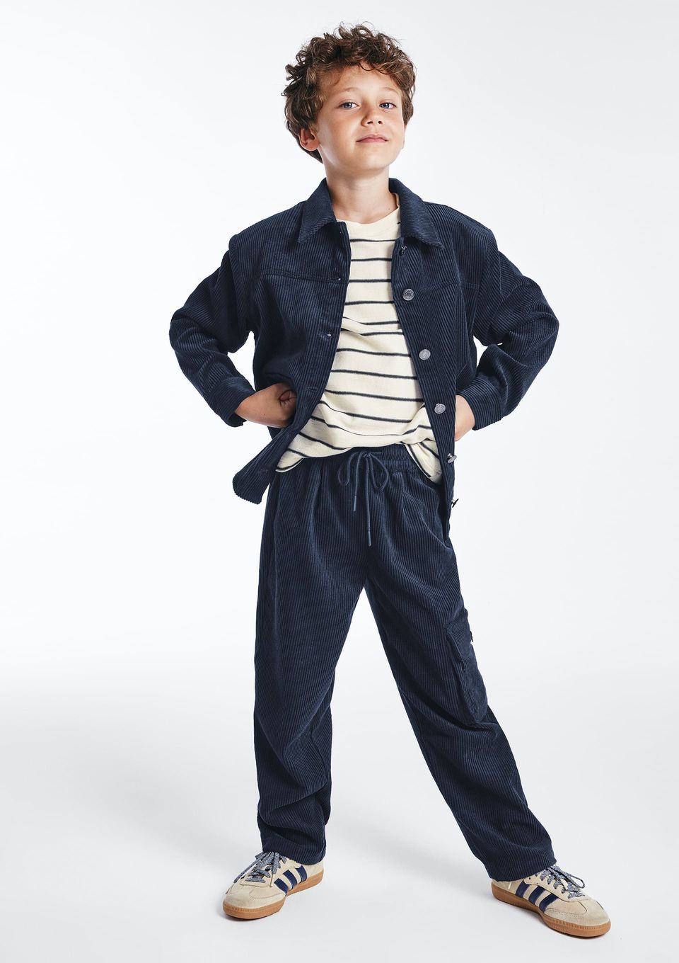 Calça Infantil Menino em Veludo Cotelê - Azul