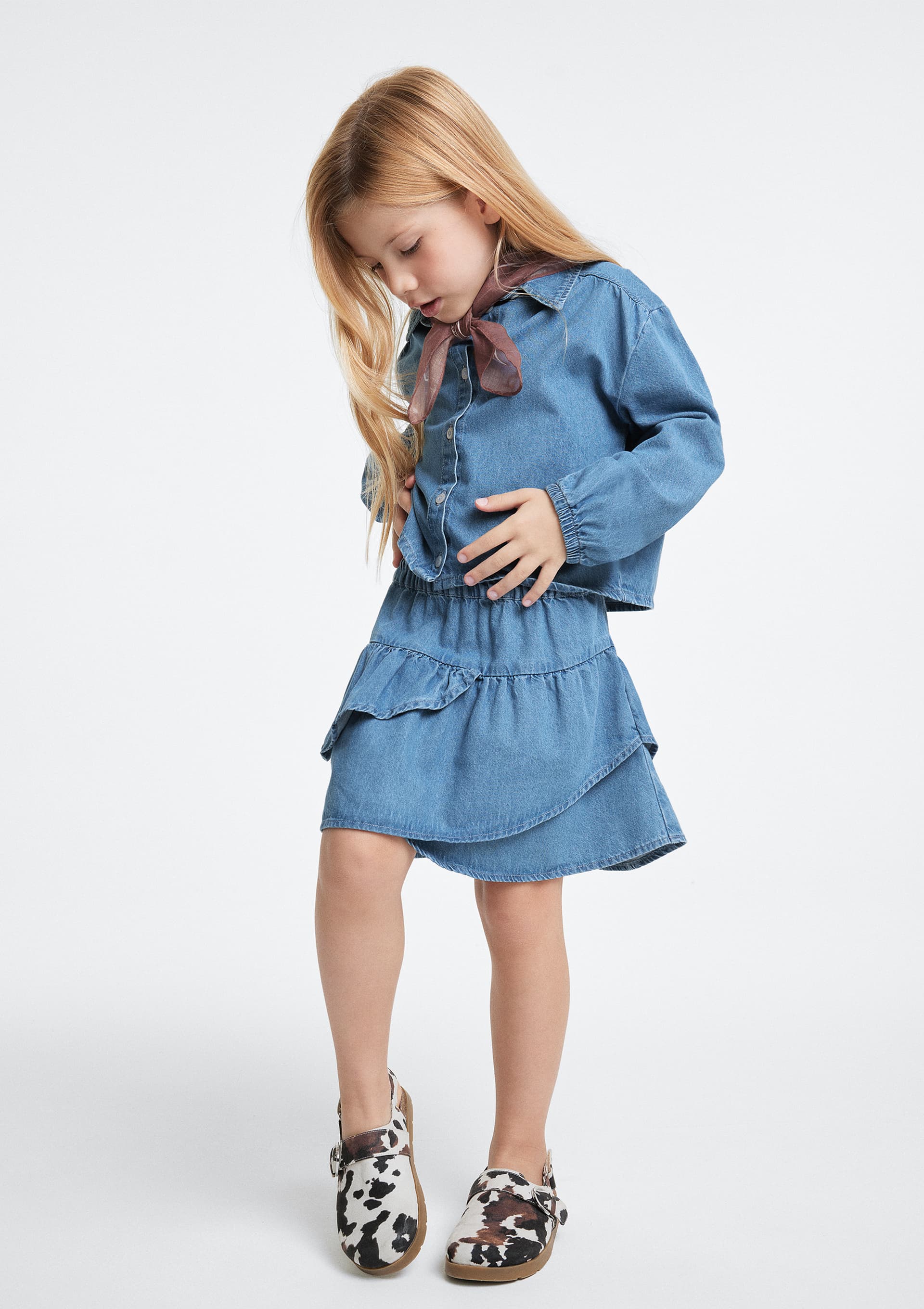 Saia Jeans Infantil Curta Cós Largo - Azul — Hering