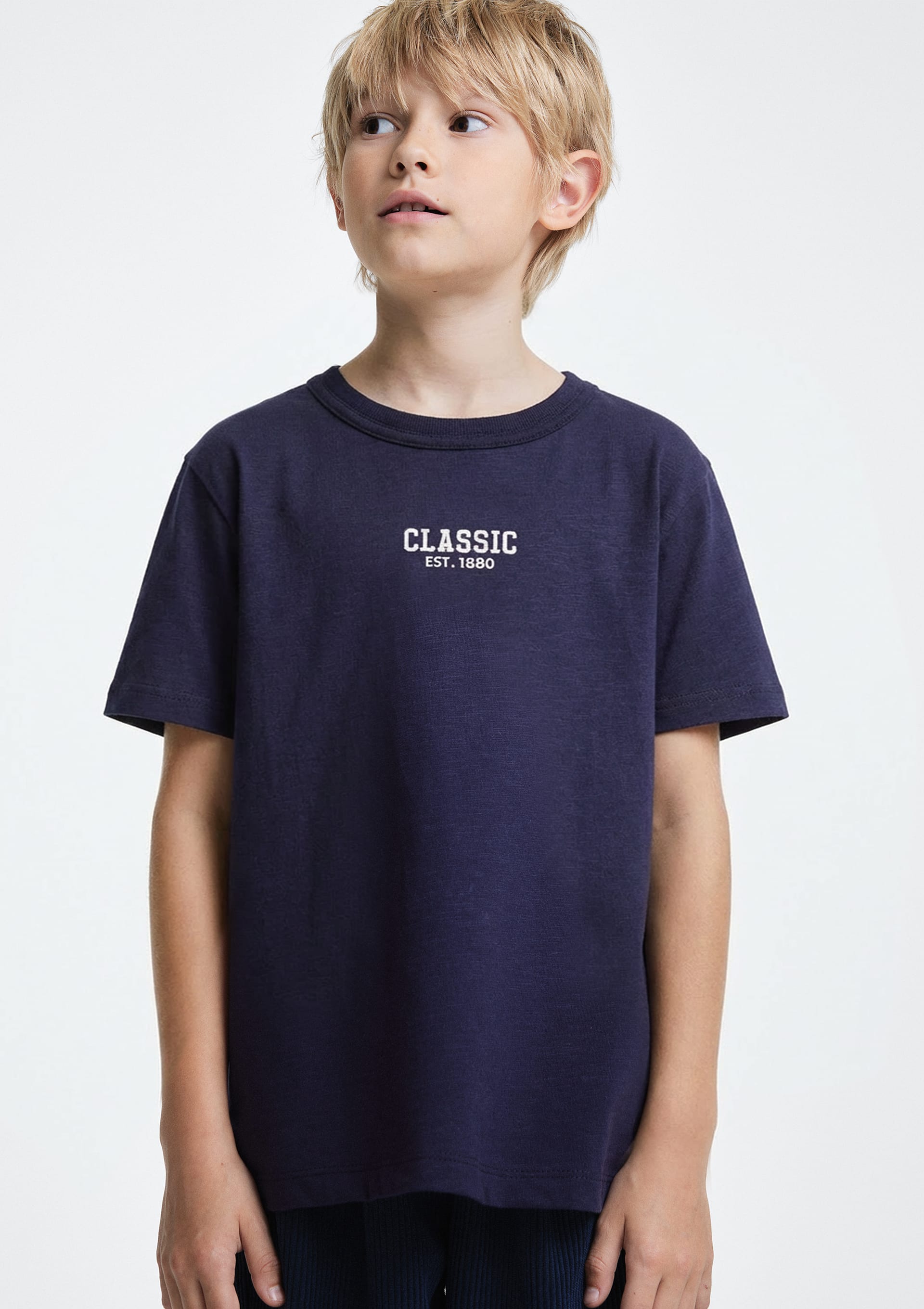 Camiseta Infantil Menino Com Bordado - Azul