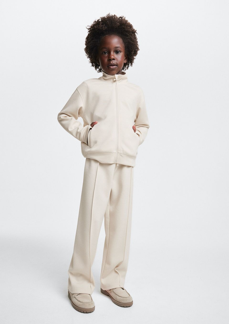 Calça Infantil Menina em Moletom - Off White
