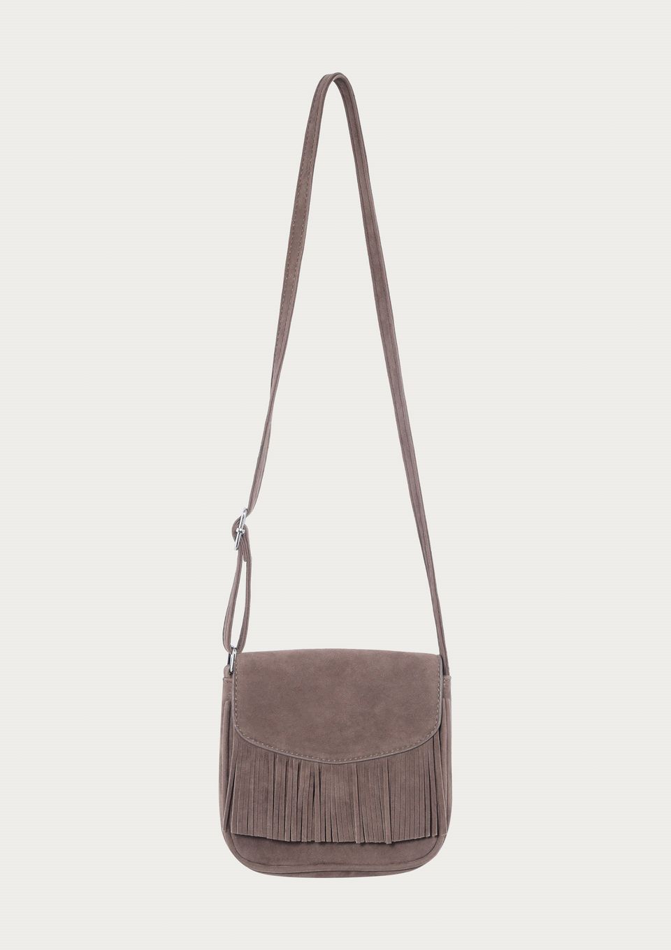 Bolsa Infantil Suede com Franjas - Marrom