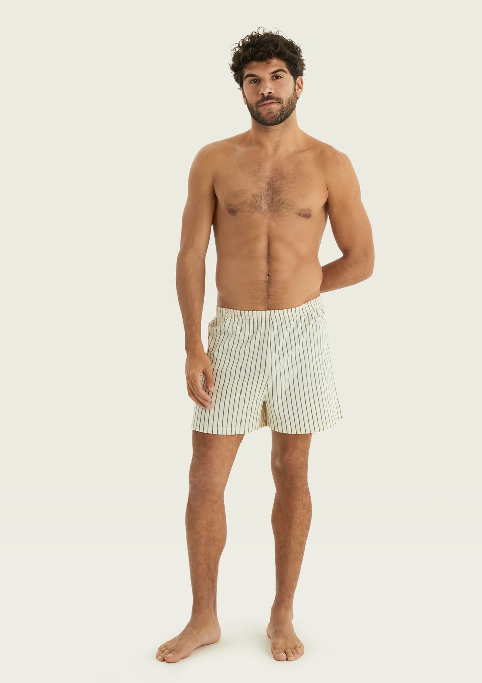Cueca Samba Canção Estampada + Saquinho Presenteável - Creme