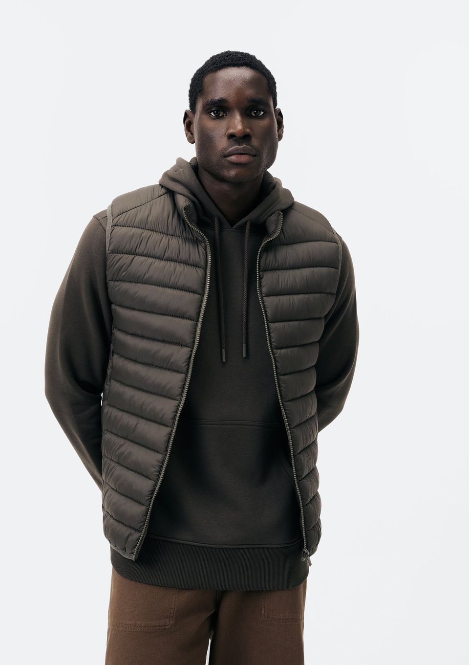 Colete Básico Masculino Puffer Comfort - Verde