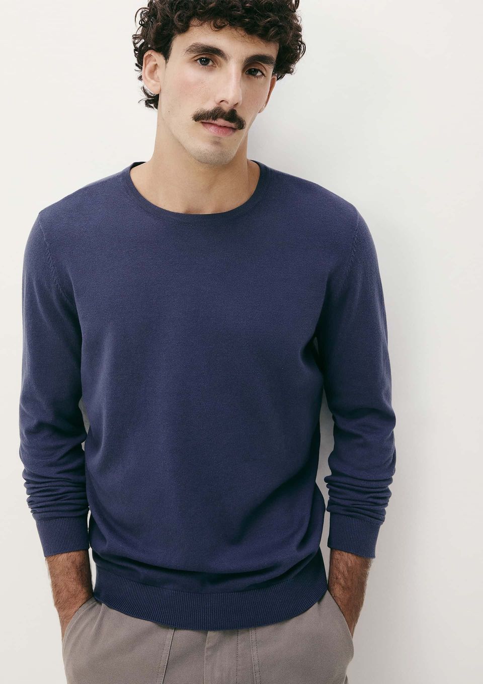 Suéter Básico Masculino Regular - Azul