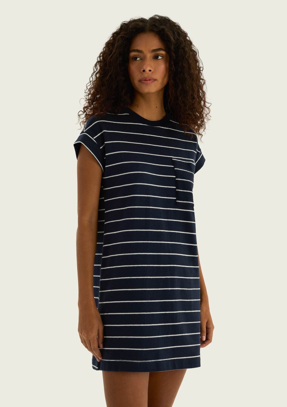 Vestido Curto Texturizado Fio Tinto - Azul