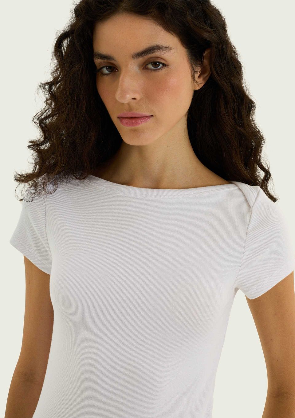 Blusa Feminina Slim em Ribana - Branco