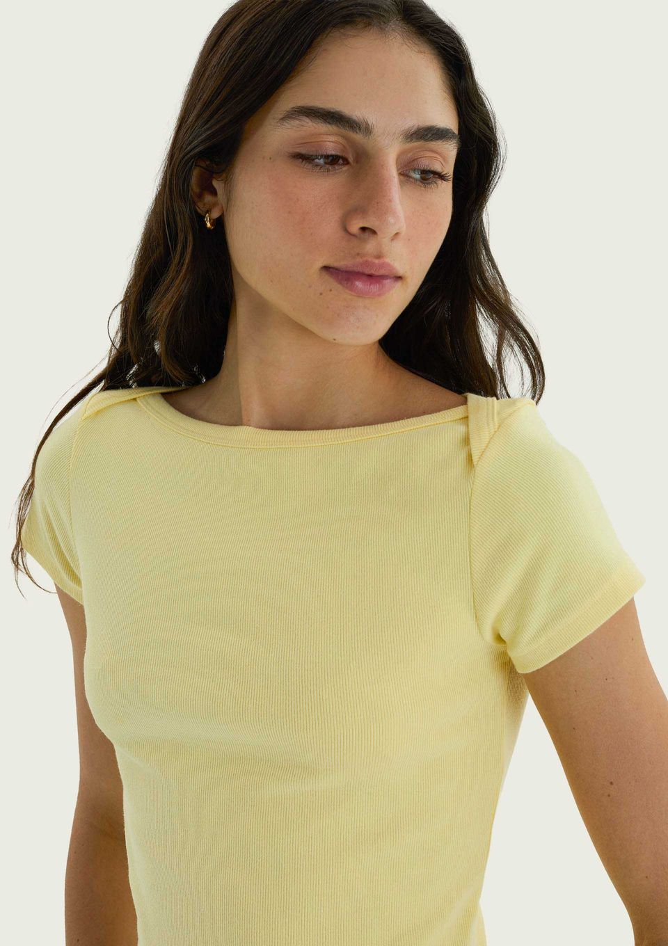 Blusa Feminina Slim em Ribana - Amarelo