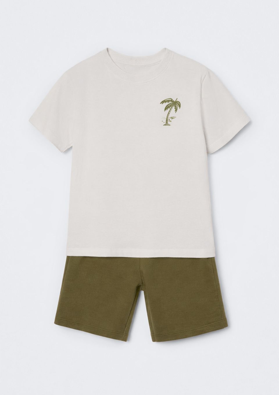 Conjunto Infantil Menino Oversized Estampado - Off White
