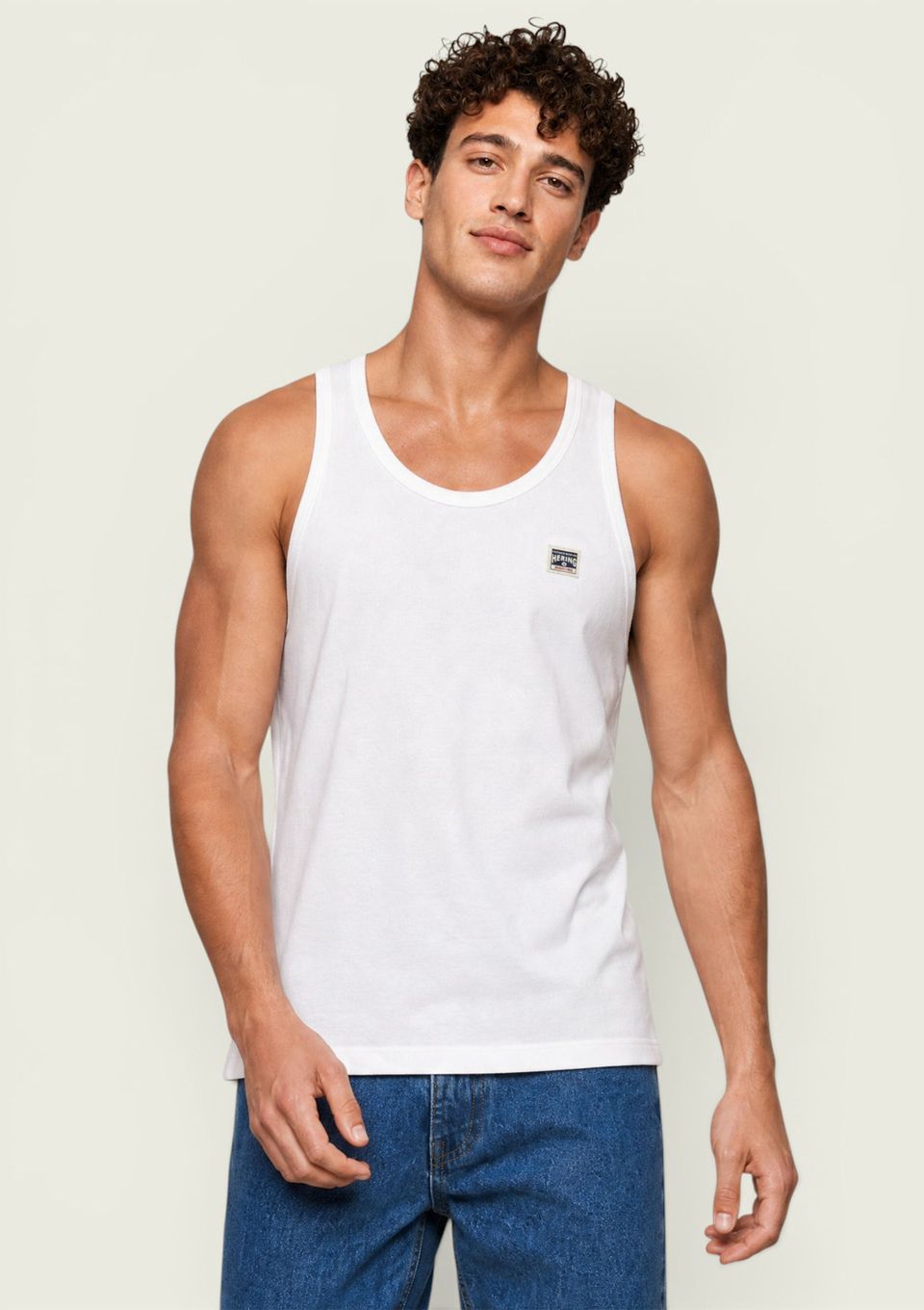 Regata Masculina Básica Alças Largas - Branco