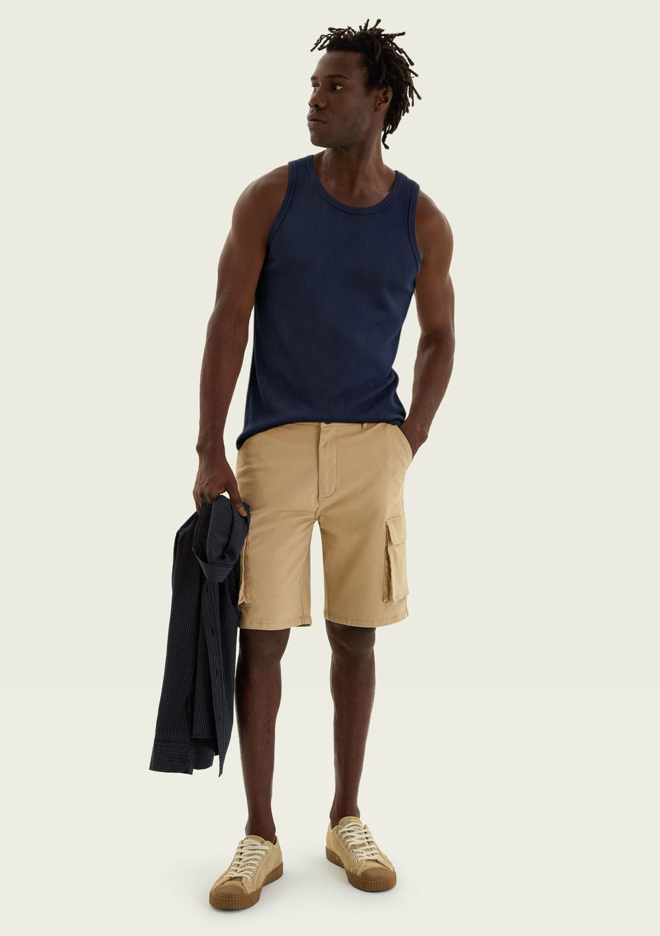 Regata Básica Masculina Slim em Ribana - Azul