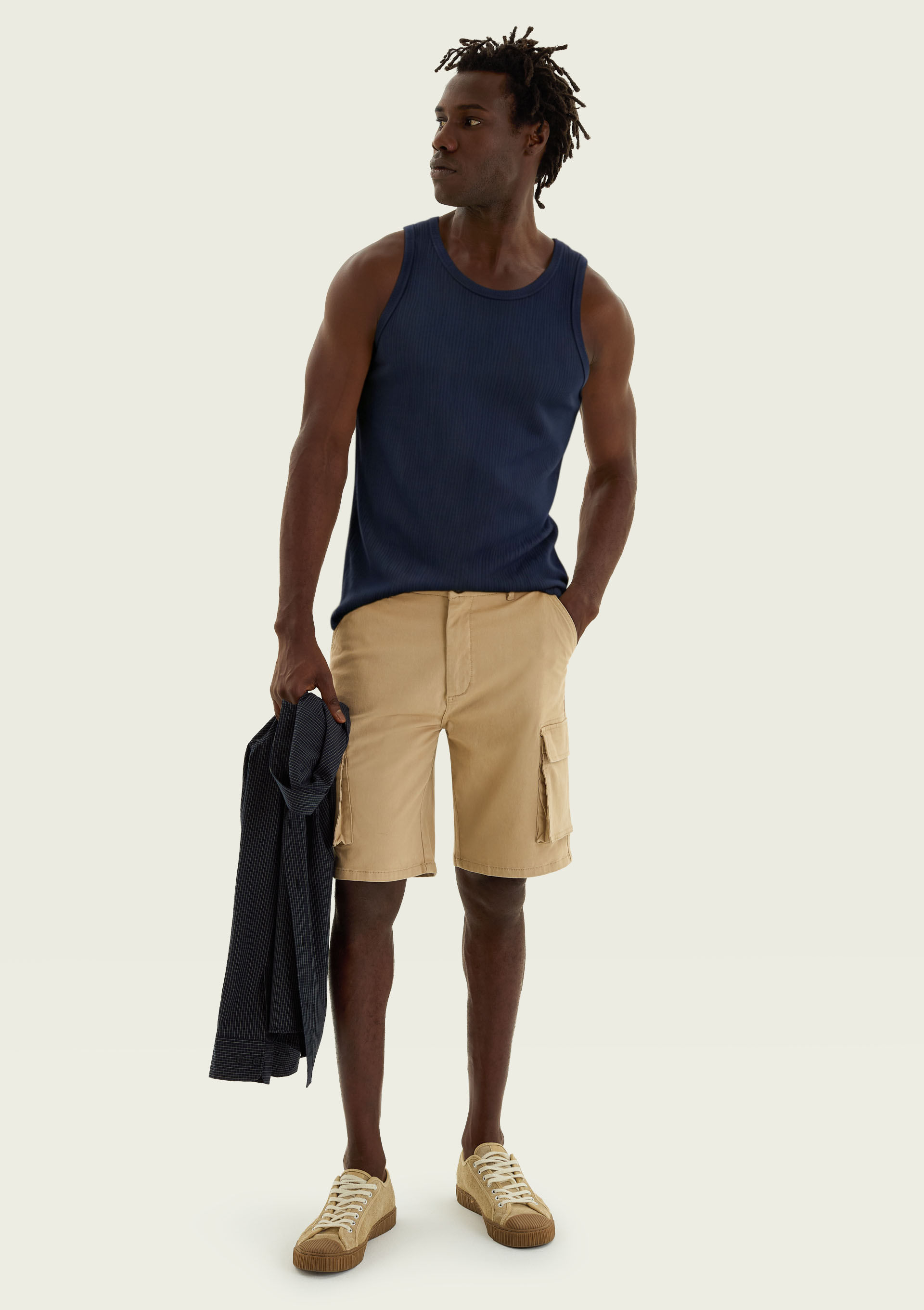 Regata Básica Masculina Slim Em Ribana - Azul