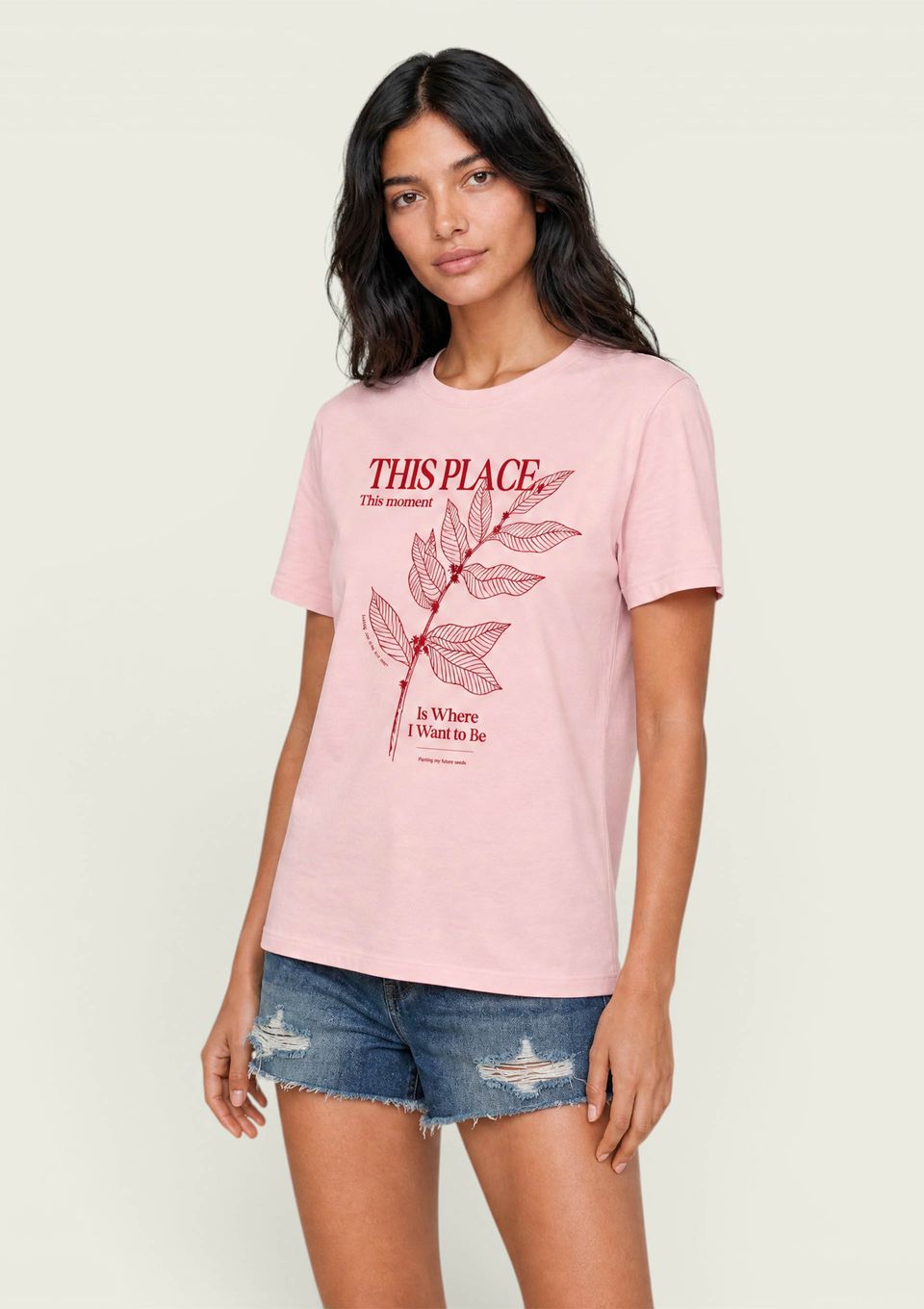 Blusa Feminina Manga Curta Estampada - Rosa