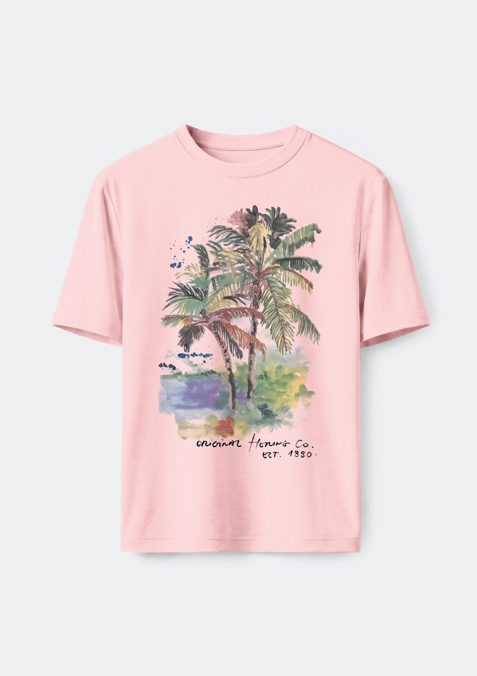 Camiseta Feminina Manga Curta Malha de Algodão - Rosa