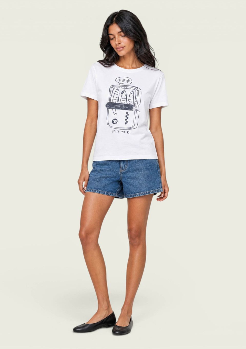 Shorts Jeans Feminino Reto Cintura Média - Azul