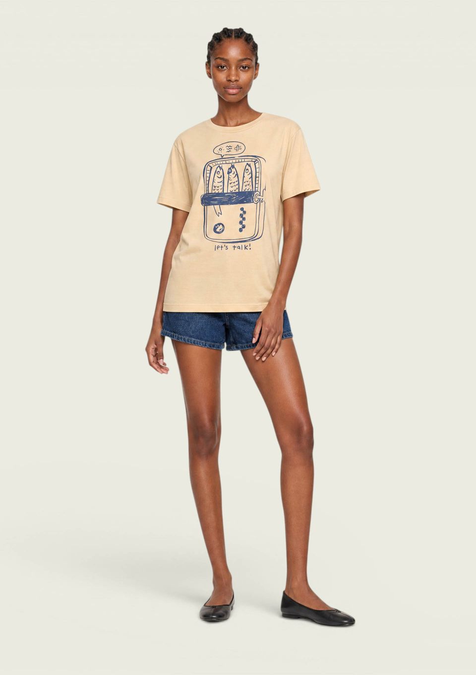 Shorts Jeans Feminino Reto Cintura Média - Azul