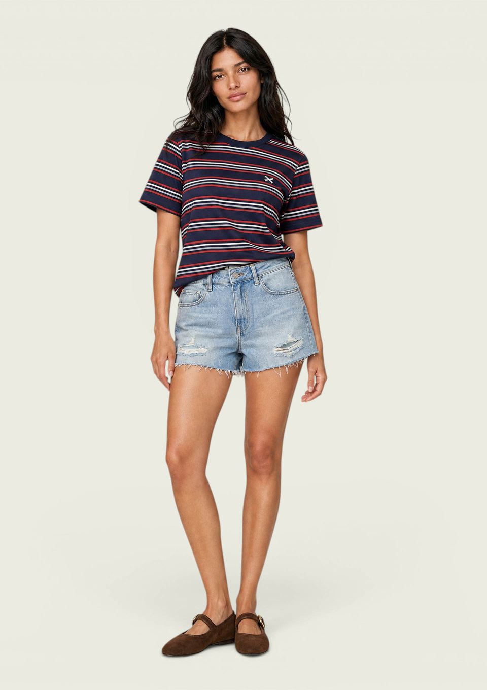 Shorts Jeans Feminino Relaxed Cintura Baixa - Azul