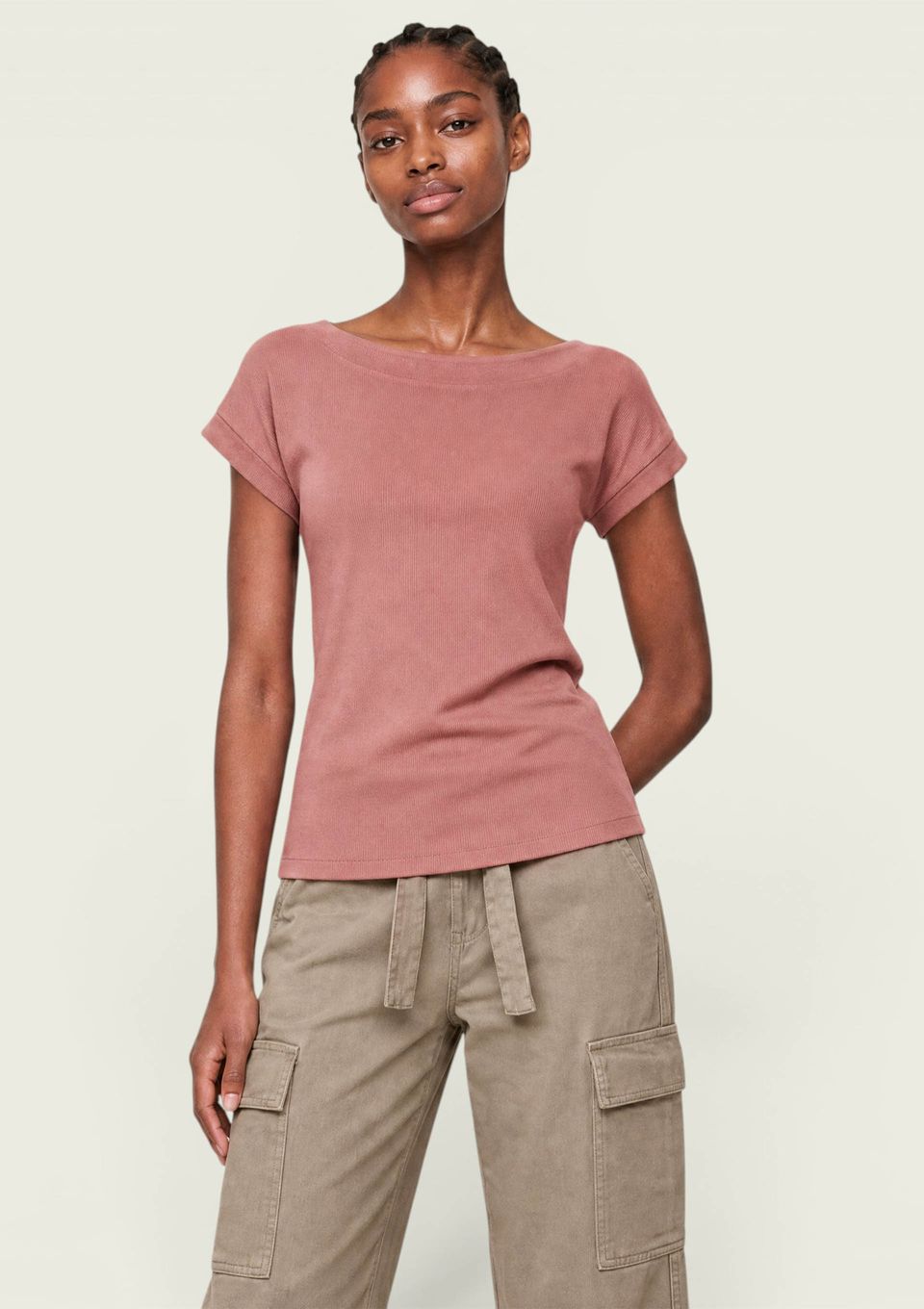 Blusa Feminina em Ribana Canelada - Rosa