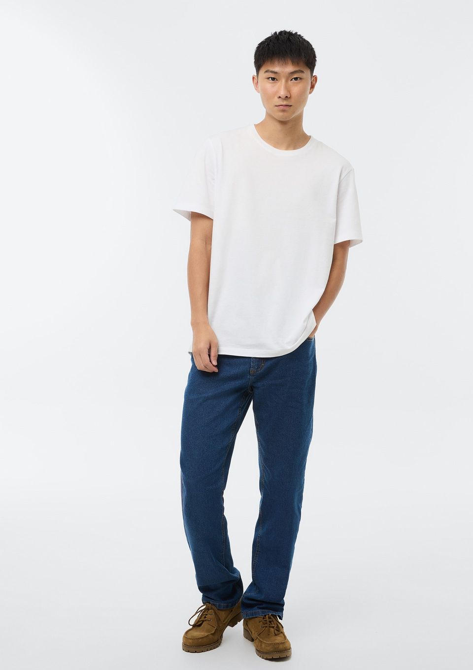 Calça Jeans Básica Masculina Slim com Elastano - Azul