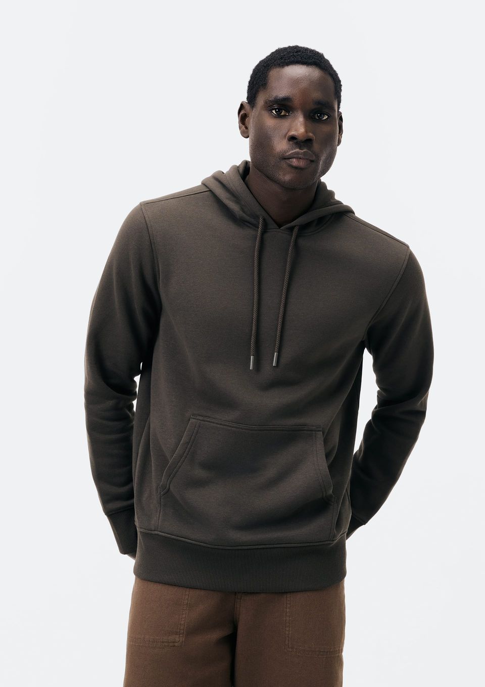 Blusão Básico Masculino Comfort em Moletom Peluciado - Verde