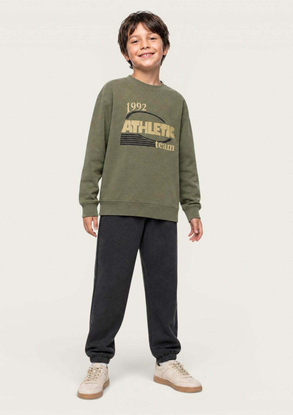 Conjunto Infantil Menino em Moletom com Estampa - Verde