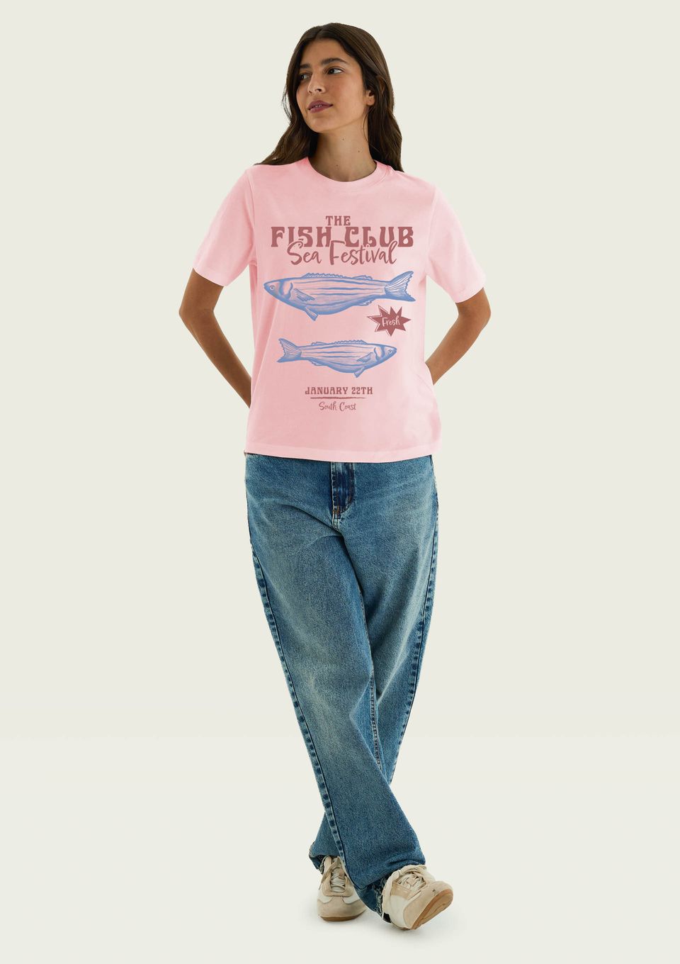 Blusa Feminina Manga Curta Estampada - Rosa