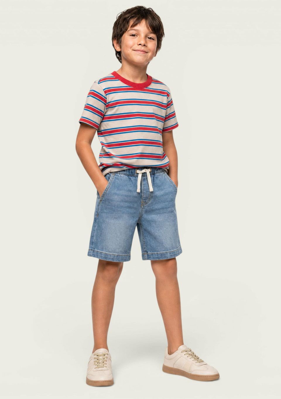 Bermuda Jeans Infantil Menino Comfort - Azul