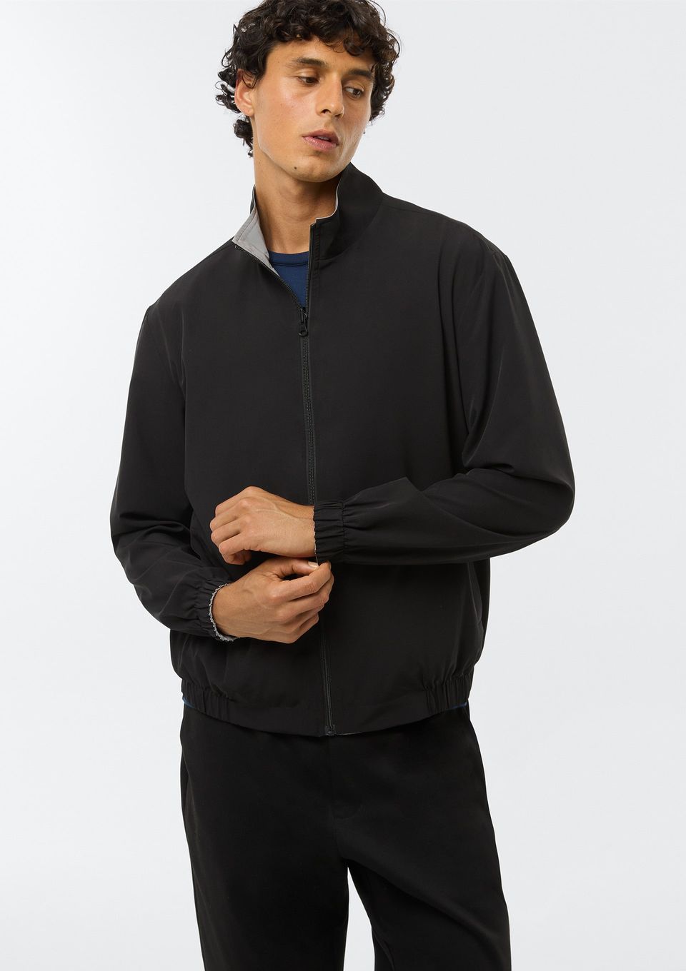 Jaqueta Masculina Bomber Dupla Face - Cinza