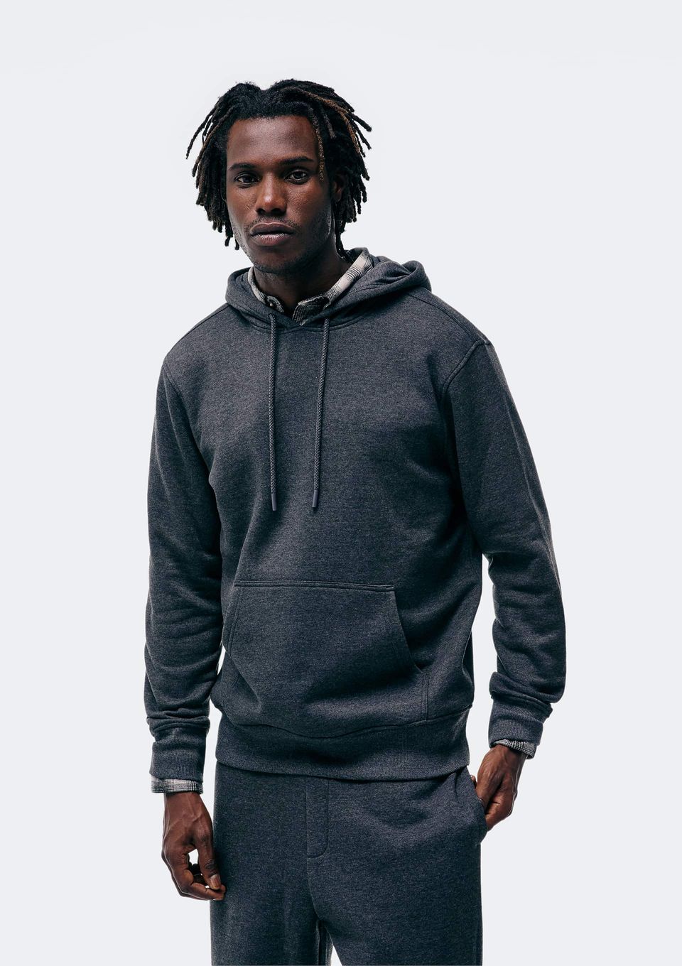 Blusão Básico Masculino Comfort em Moletom Peluciado - Cinza
