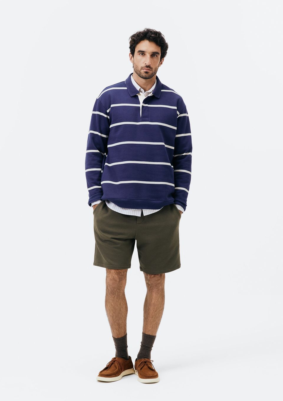 Bermuda Masculina Reta em Moletom - Verde