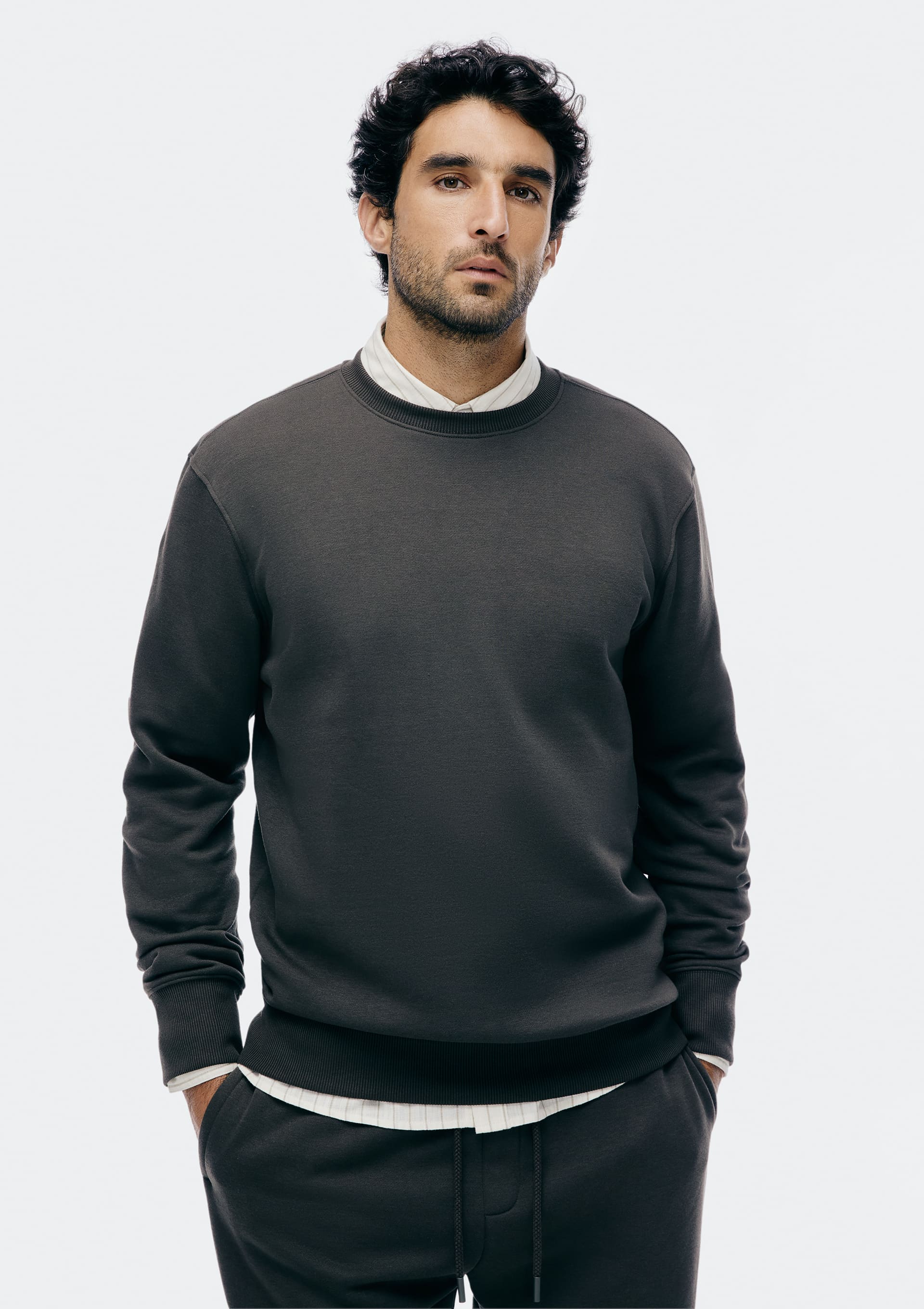Blusão Básico Masculino Comfort em Moletom Peluciado - Verde — Hering