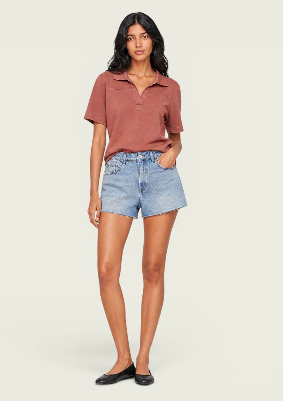 Shorts Jeans Feminino Reto Cintura Média - Azul