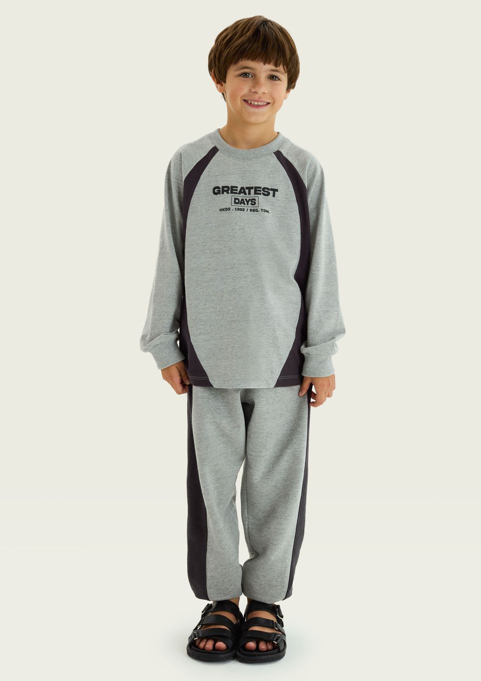 Calça Infantil Menino Moletom Jogger - Cinza