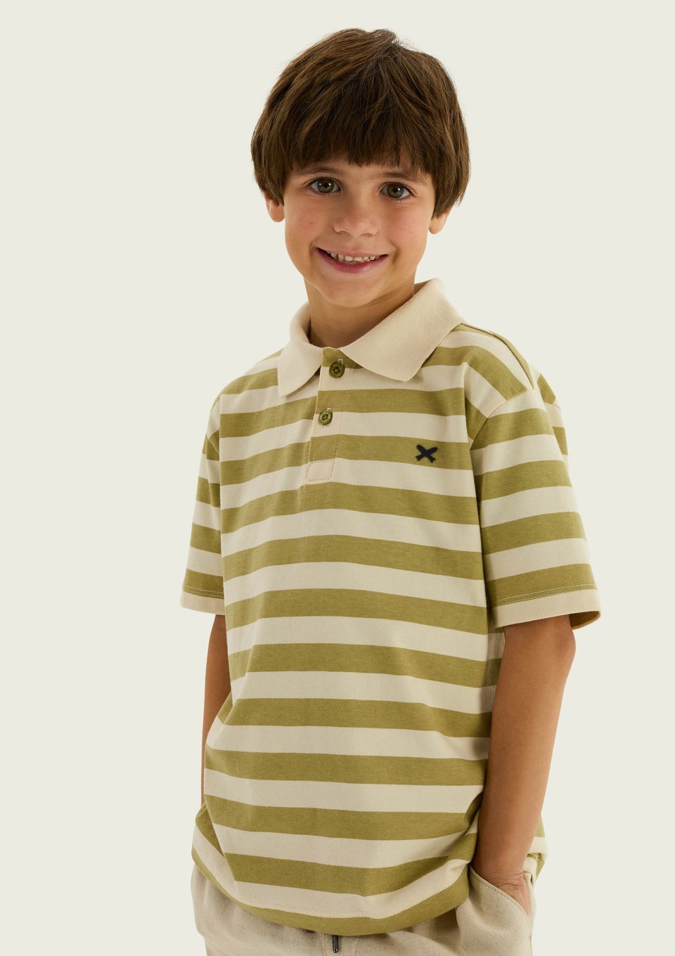 Polo Infantil Menino com Estampa Super Cotton - Marrom