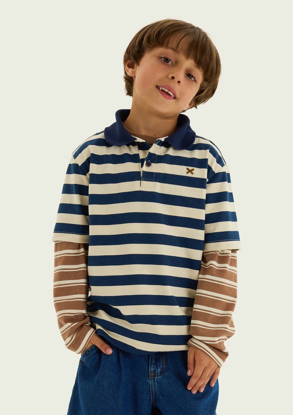 Polo Infantil Menino com Estampa Super Cotton - Azul