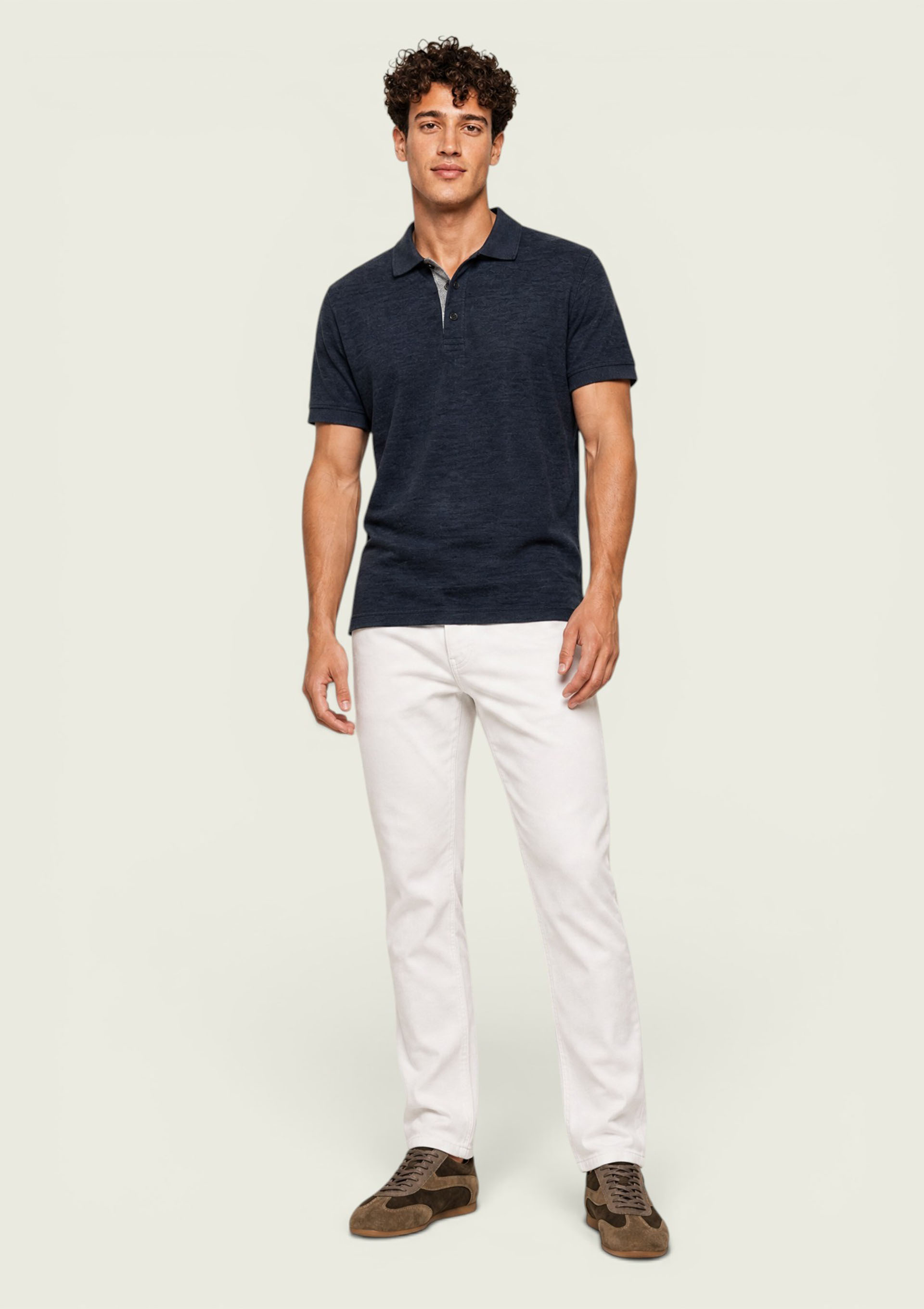 Calça Masculina Slim Em Sarja - Branco