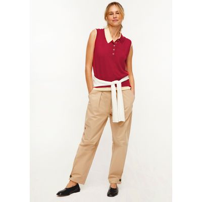 Calça Feminina Carrot Em Alfaiataria - Bege