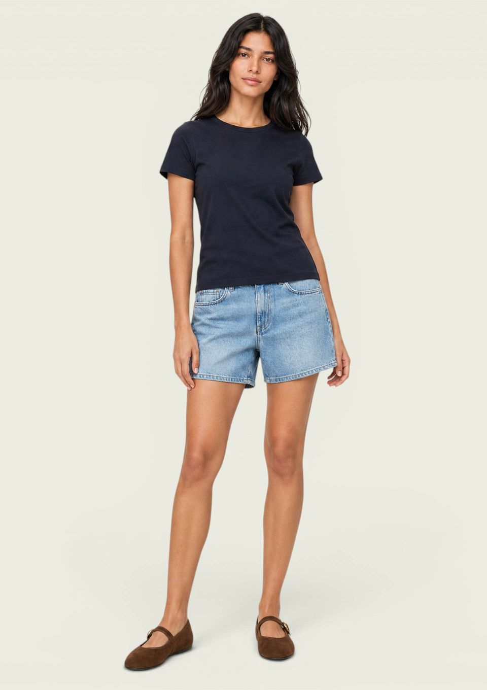 Shorts Jeans Feminino Reto Cintura Super Alta - Azul