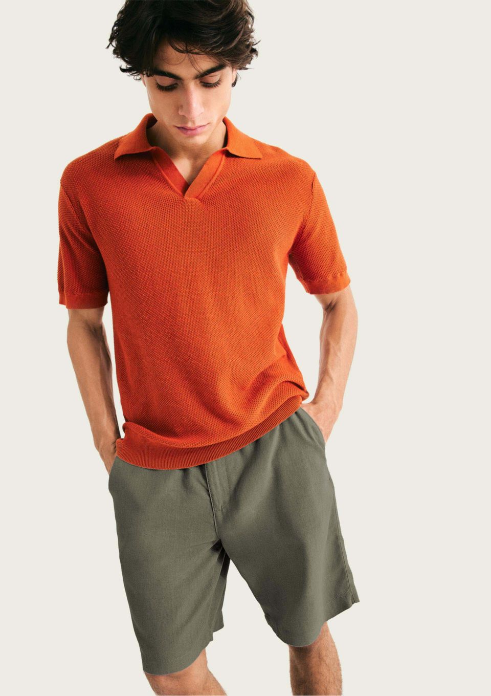 Bermuda Básica Masculina Chino em Linho - Verde