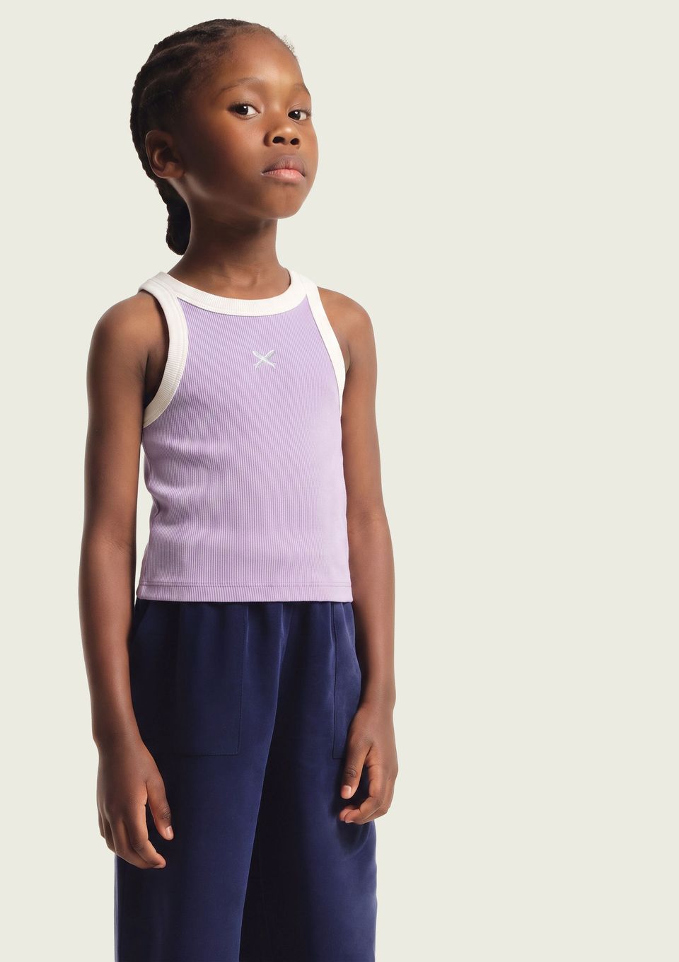 Regata Cropped Infantil Menina em Ribana - Lilás