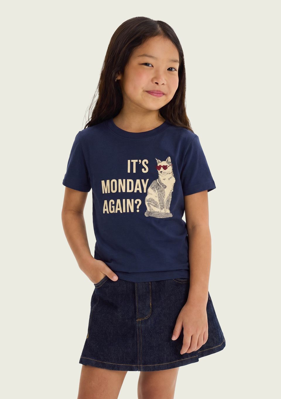 Blusa Infantil Menina Manga Curta com Estampa - Azul