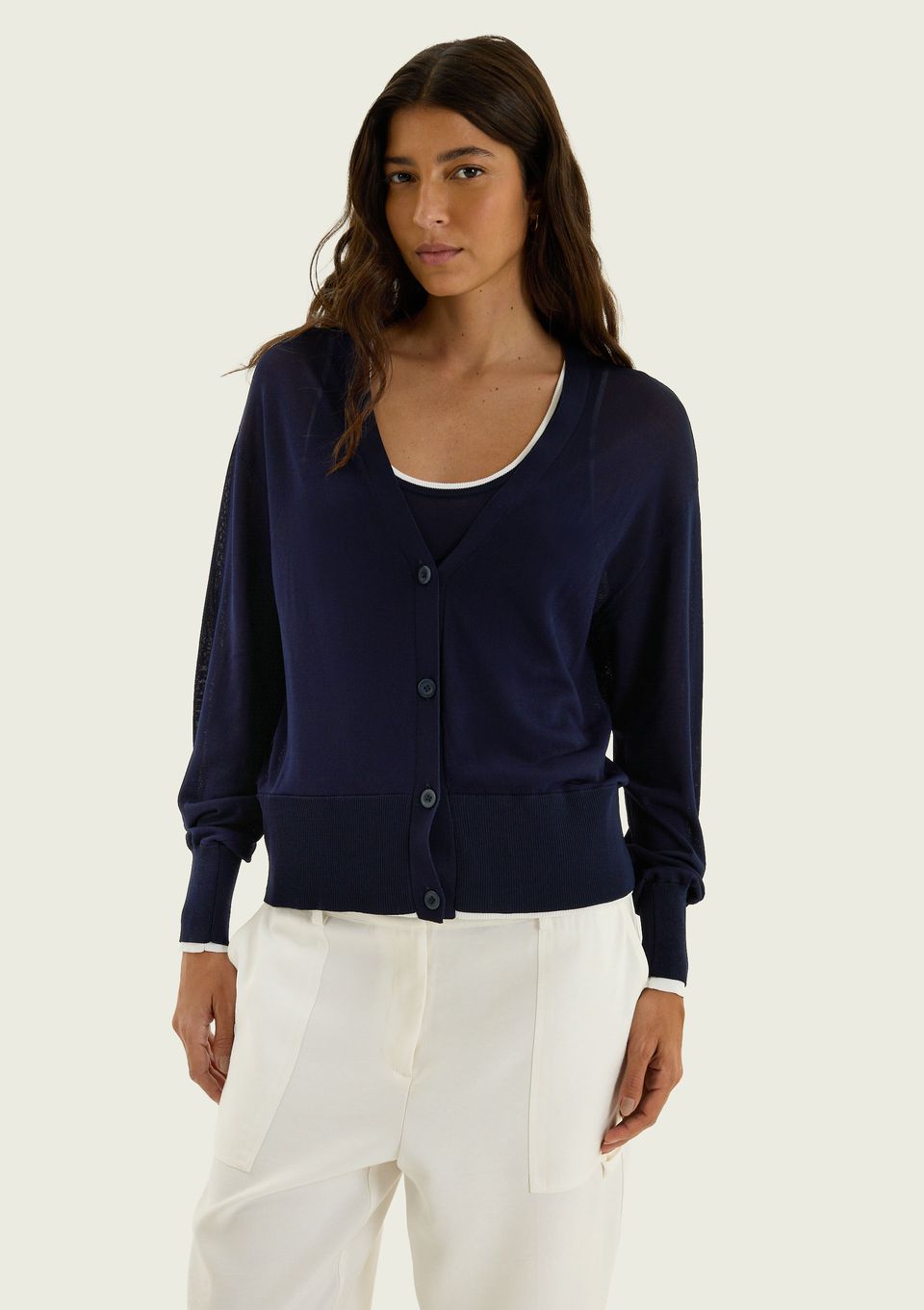 Cardigan Feminino em Tricô - Azul