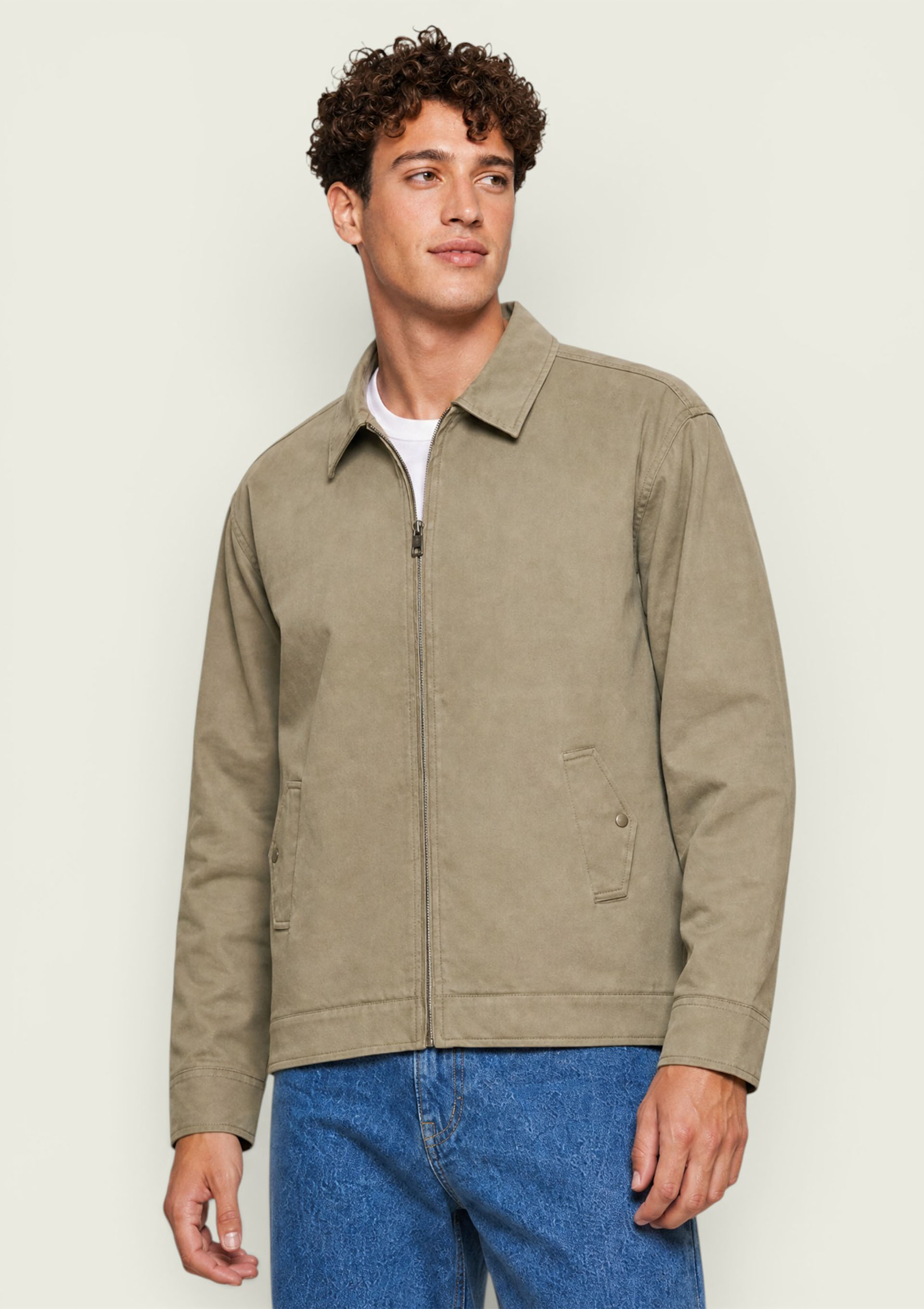 Jaqueta Masculina Harrington em Malha Sarjada - Verde — Hering