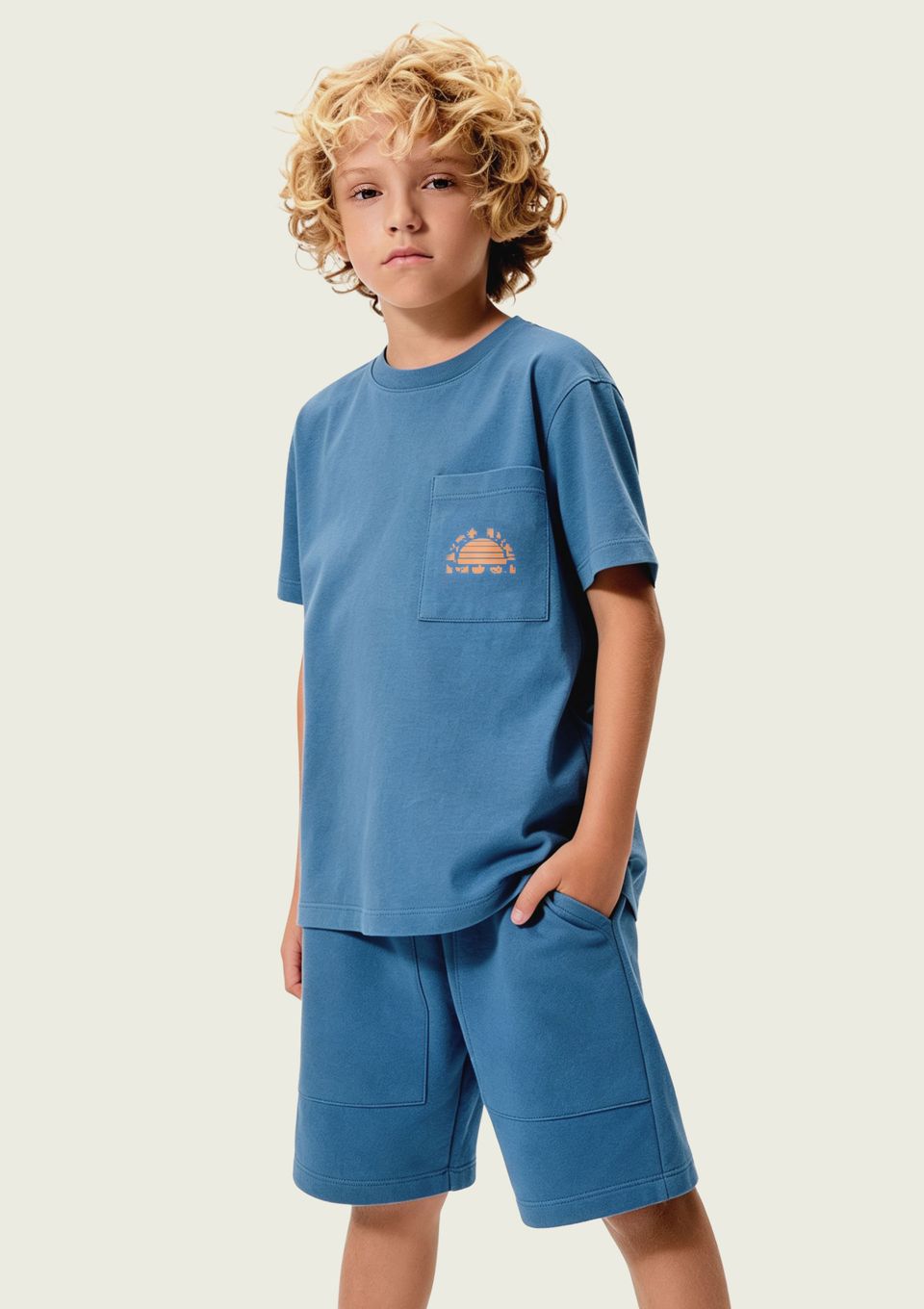Conjunto Infantil Menino Moletom Estampado - Azul