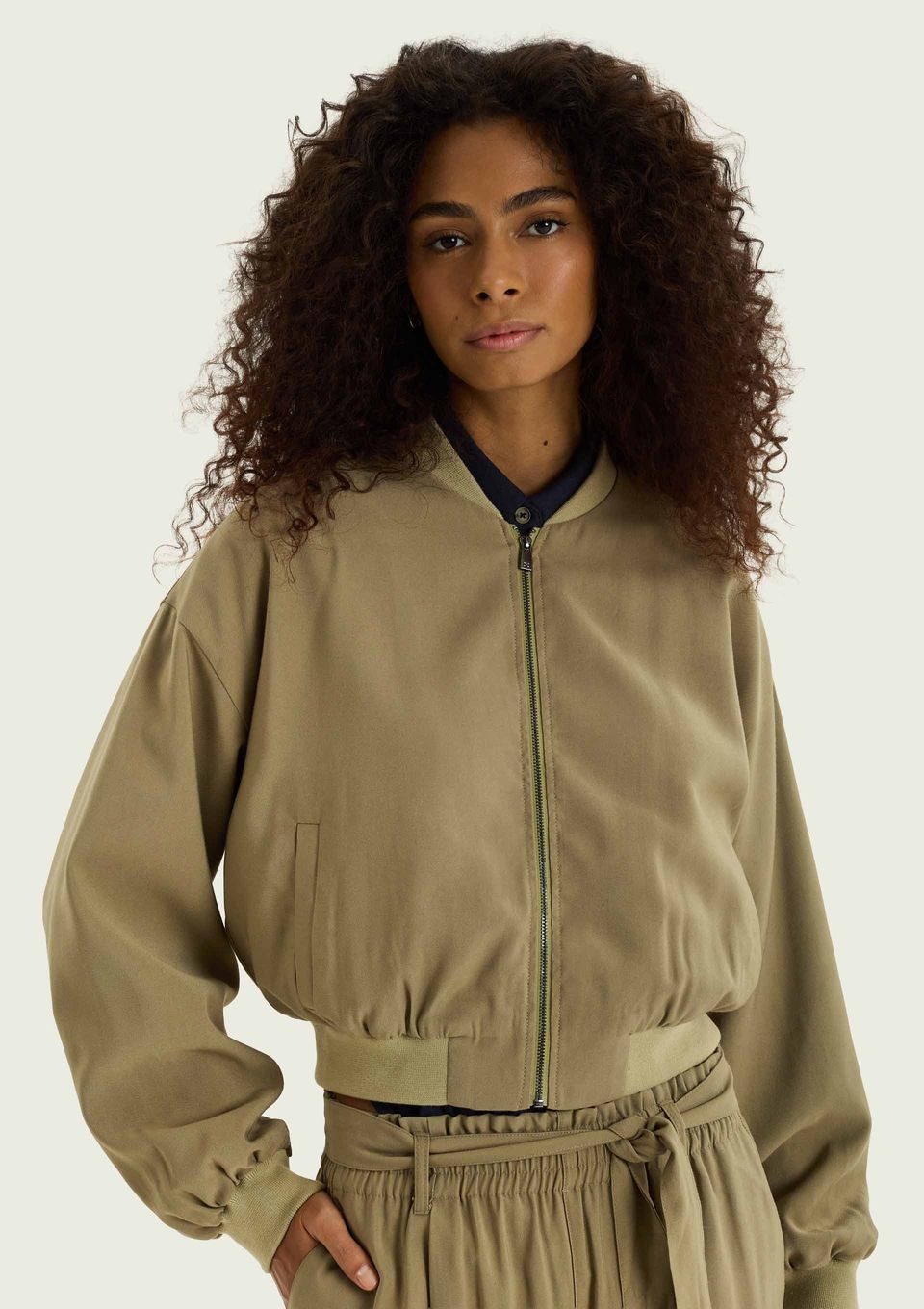 Jaqueta Feminina Bomber Peach Touch - Verde