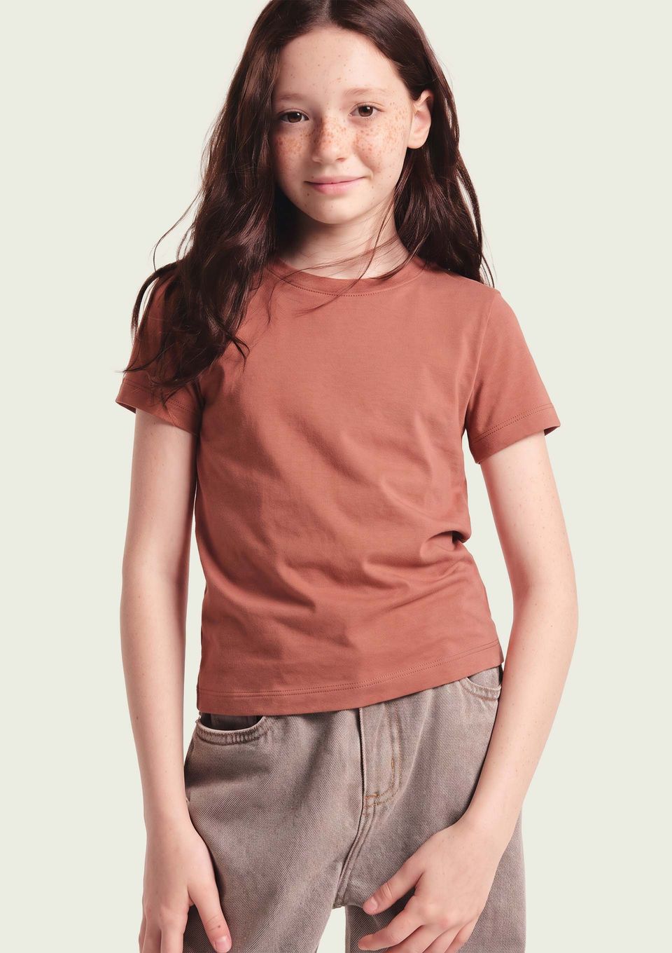 Blusa Manga Curta Infantil Menina em Malha - Vermelho