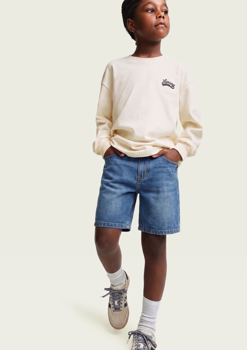 Bermuda Jeans Infantil Menino Reta - Azul