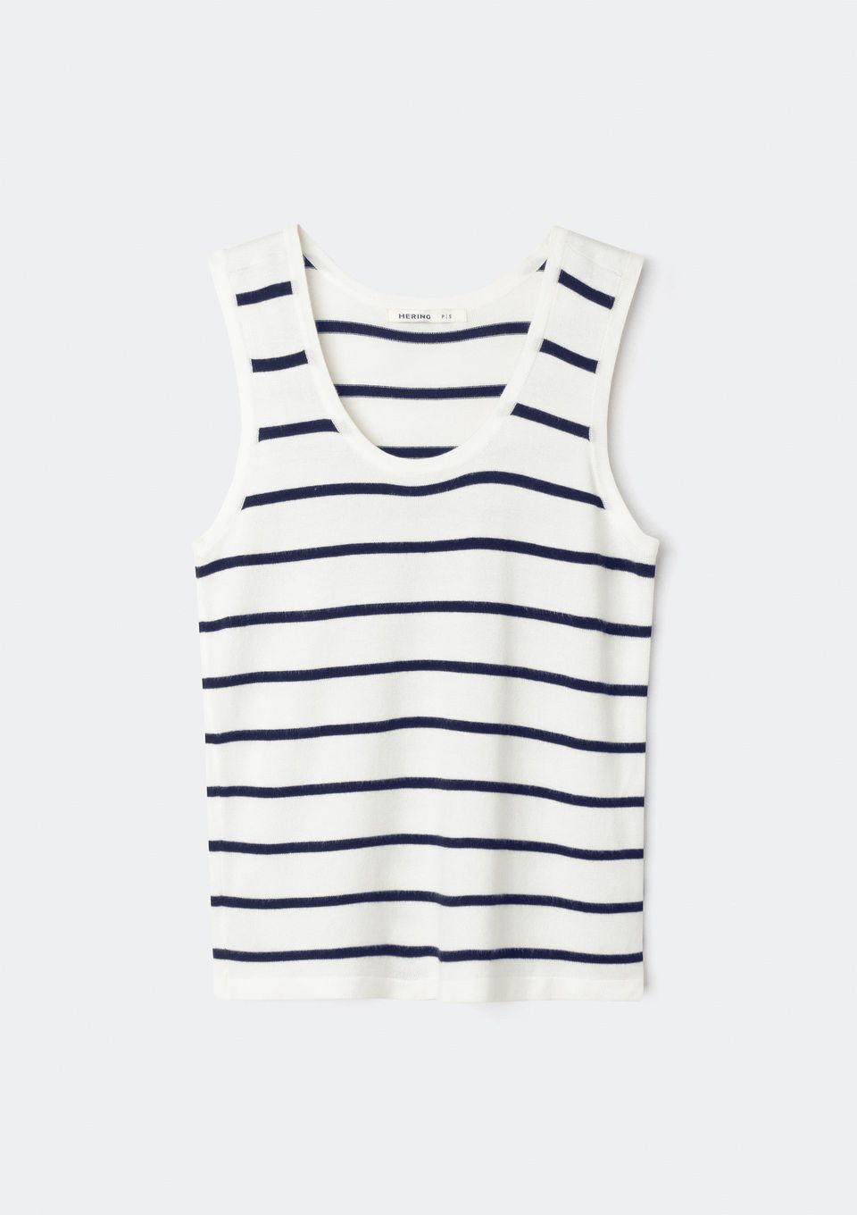 Regata Feminina Listrada em Tricô Leve - Off White