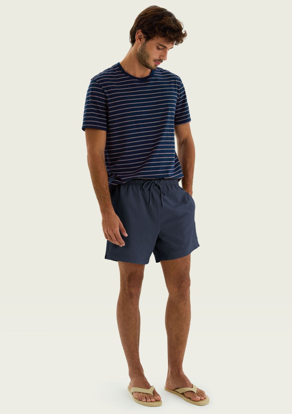 Shorts de Banho Masculino Texturizado - Azul